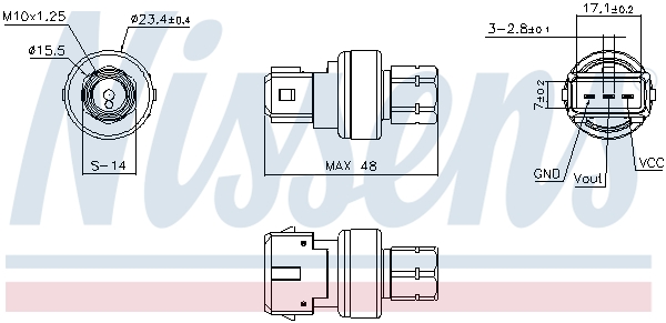 Nissens Drukschakelaar, airconditioning 301011