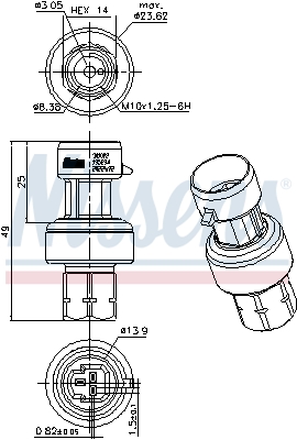 Nissens Airco hogedrukschakelaar 301022