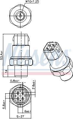 Nissens Airco hogedrukschakelaar 301036