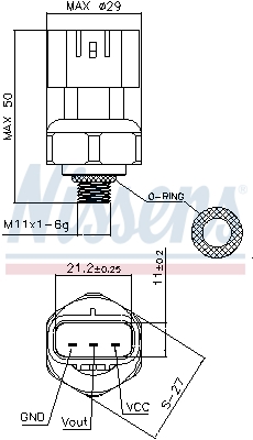 Nissens Drukschakelaar, airconditioning 301037