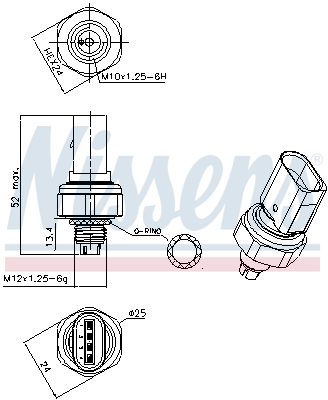 Nissens Drukschakelaar, airconditioning 301041