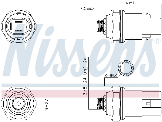 Nissens Drukschakelaar, airconditioning 301043