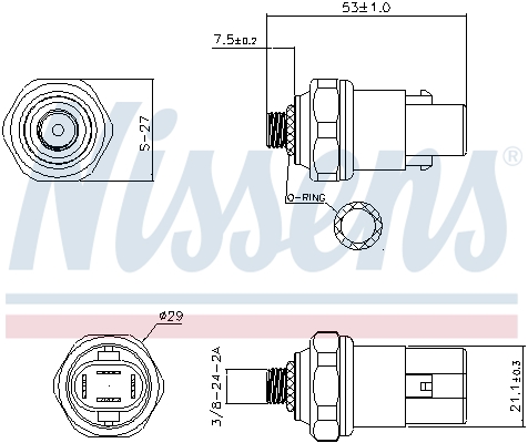 Nissens Drukschakelaar, airconditioning 301049