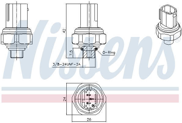 Nissens Drukschakelaar, airconditioning 301070