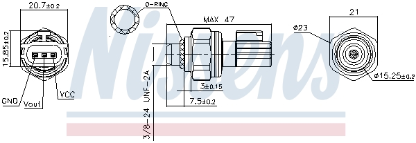 Nissens Drukschakelaar, airconditioning 301082