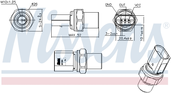Nissens Drukschakelaar, airconditioning 301099