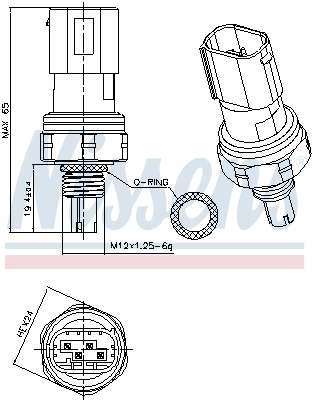 Nissens Drukschakelaar, airconditioning 301114