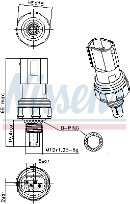 Nissens Airco hogedrukschakelaar 301140