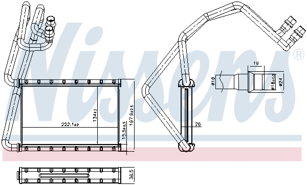 Nissens Kachelradiateur, interieurverwarming 707272