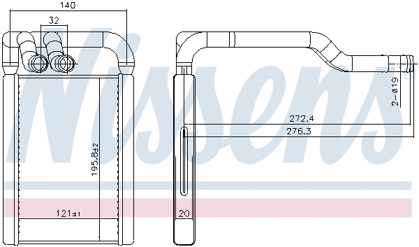 Nissens Kachelradiateur, interieurverwarming 707324