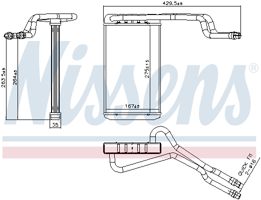 Nissens Kachelradiateur, interieurverwarming 707344