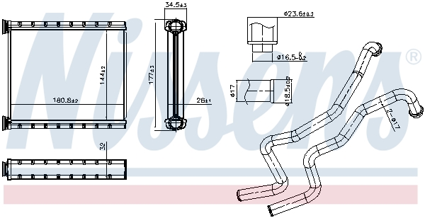 Nissens Kachelradiateur, interieurverwarming 707368