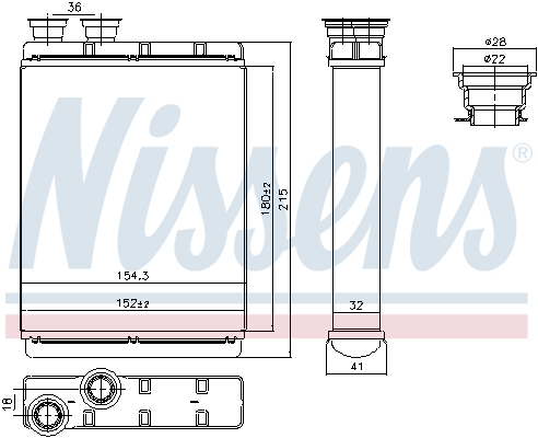 Nissens Kachelradiateur, interieurverwarming 707369