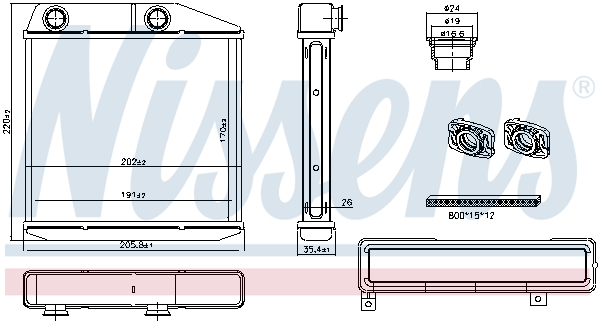 Nissens Kachelradiateur, interieurverwarming 707370