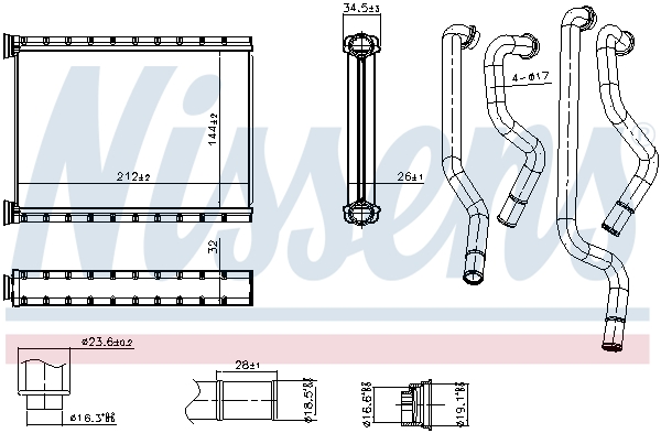 Nissens Kachelradiateur, interieurverwarming 707372
