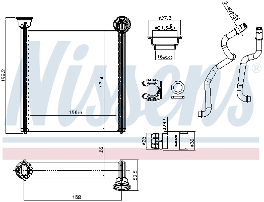 Nissens Kachelradiateur, interieurverwarming 707388