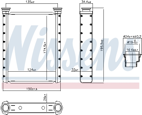Nissens Kachelradiateur, interieurverwarming 707413