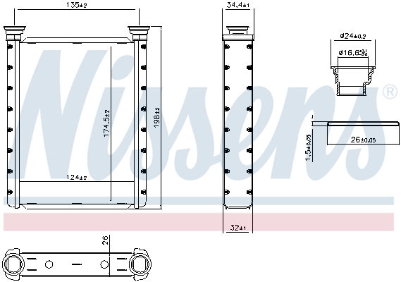 Nissens Kachelradiateur, interieurverwarming 707414