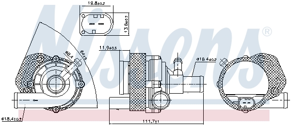 Nissens Hulpwaterpomp 831118