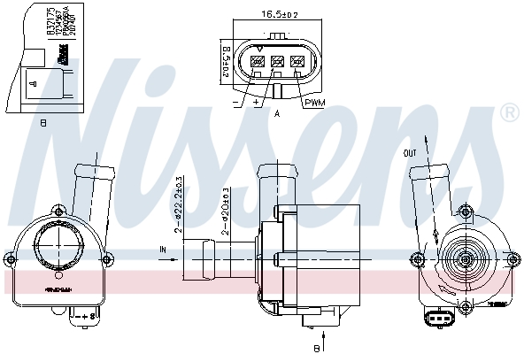 Nissens Hulpwaterpomp (koelwatercircuit) 832175