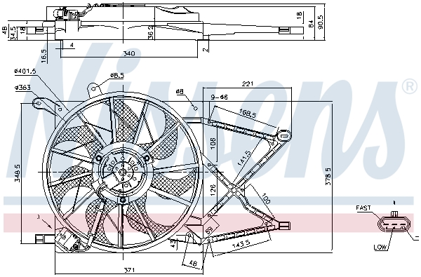 Nissens Ventilatorwiel-motorkoeling 85154