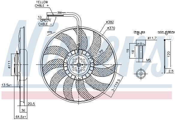 Ventilatorwiel-motorkoeling Nissens 85732
