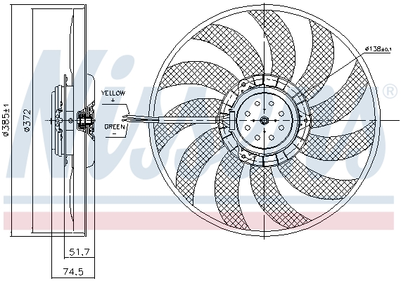 Nissens Ventilatorwiel-motorkoeling 85743