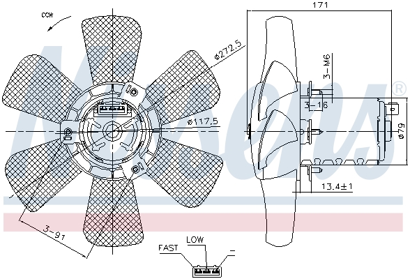 Nissens Ventilatorwiel-motorkoeling 85809