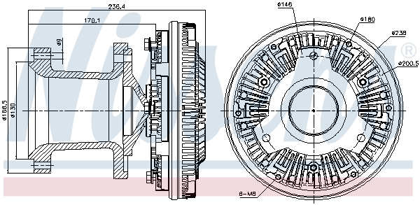 Visco-koppeling Nissens 86032