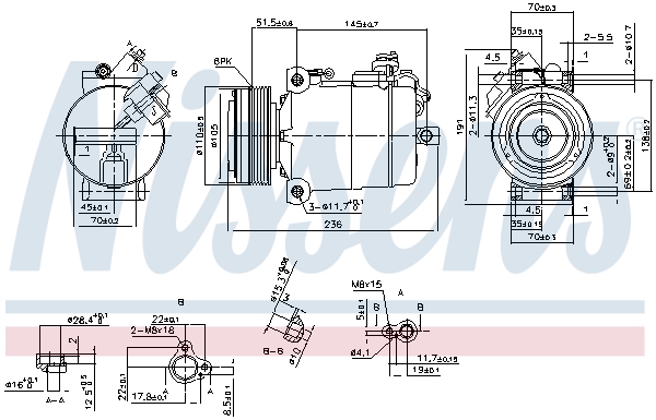 Nissens Airco compressor 890043