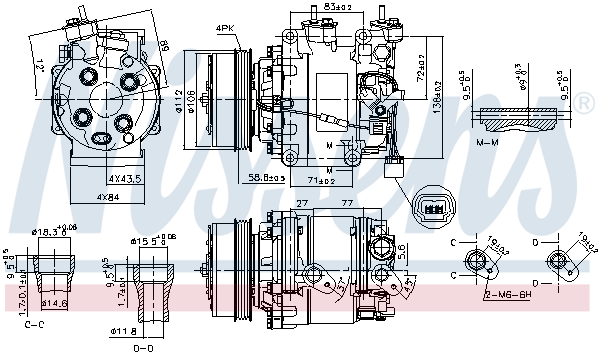 Nissens Airco compressor 890155