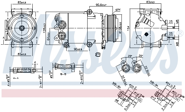 Nissens Airco compressor 890216