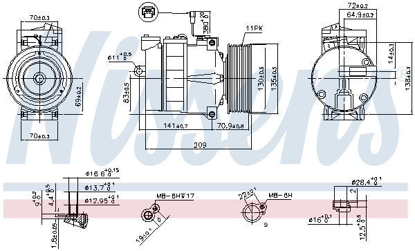 Nissens Airco compressor 89028