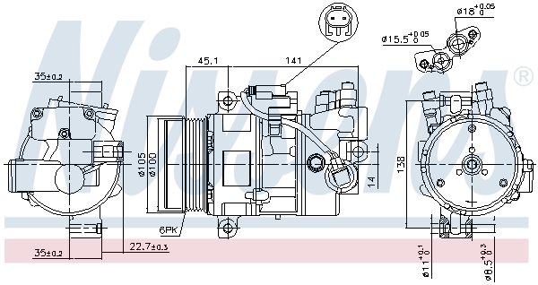 Nissens Airco compressor 89043