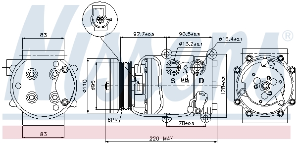 Nissens Airco compressor 89071