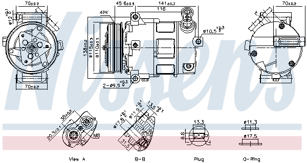 Nissens Compressor, airconditioning 891152