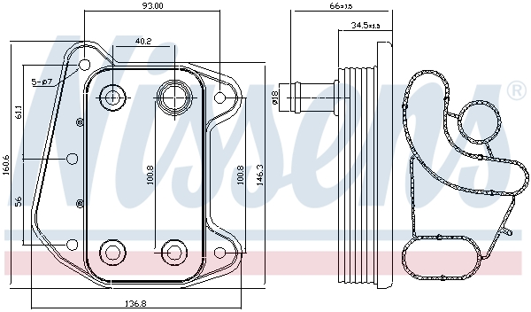 Nissens Oliekoeler motorolie 90622