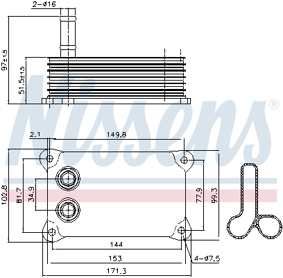 Nissens Oliekoeler motorolie 90698