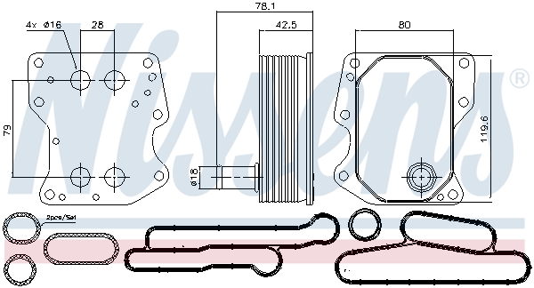 Nissens Oliekoeler motorolie 90723