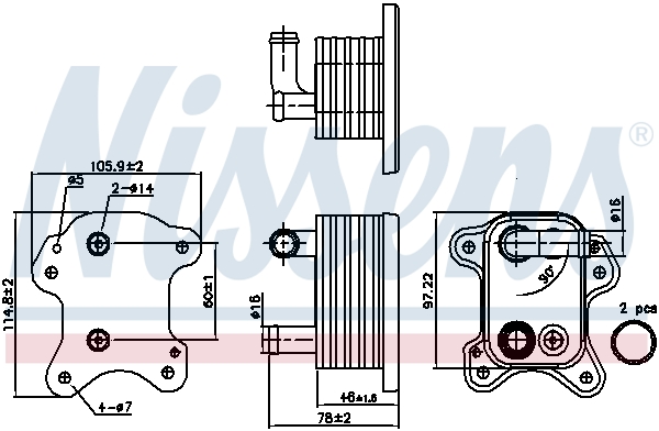 Nissens Oliekoeler motorolie 90801