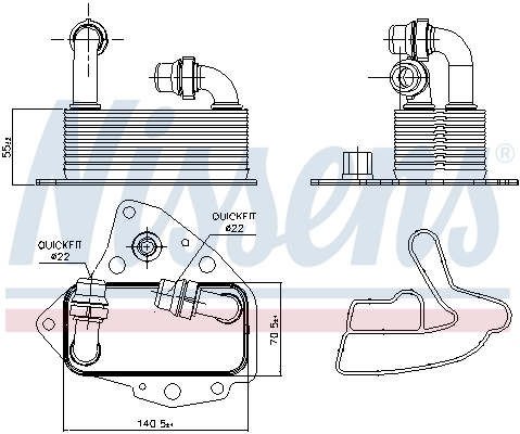 Nissens Oliekoeler motorolie 90803