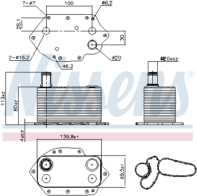 Nissens Oliekoeler motorolie 90905