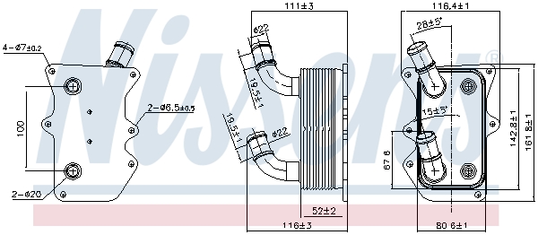 Nissens Oliekoeler motorolie 90919