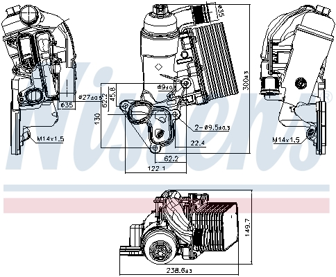 Nissens Oliekoeler motorolie 90953