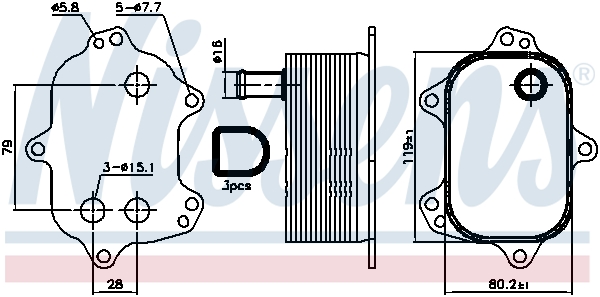 Nissens Oliekoeler motorolie 90960