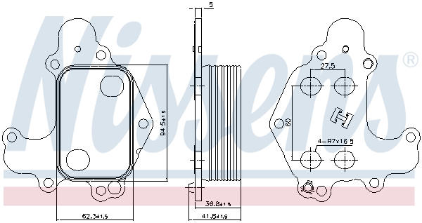 Nissens Oliekoeler motorolie 90968