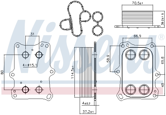 Nissens Oliekoeler motorolie 90969