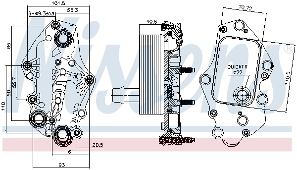 Nissens Oliekoeler motorolie 90982