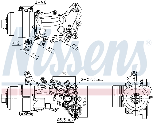 Oliekoeler motorolie Nissens 90992