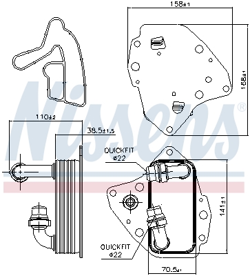 Nissens Oliekoeler motorolie 90996